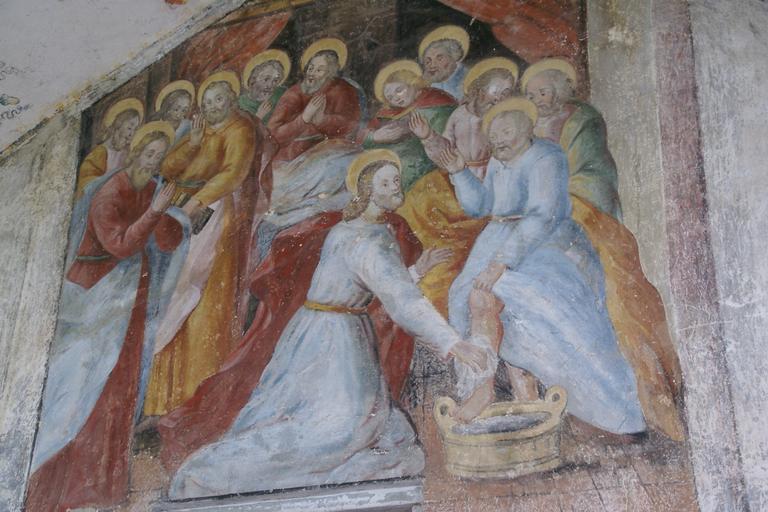 Vægmaleri af Jesus der