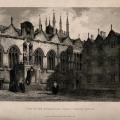 Litografi af Oriel College i Oxford