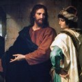 Maleri af Jesus og den rige unge mand