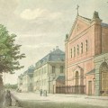 Gammel stik fra 1850 af Sankt Ansgar Kirke i København